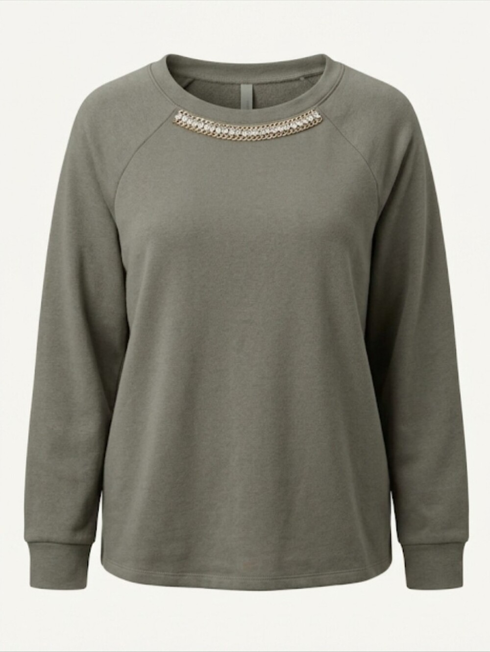 Nwt NY COLLECTION Olive Green Sweatshirt Type Top Size Large